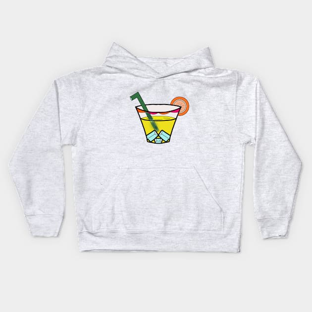 Juice with ICE and orange slice. Kids Hoodie by TANSHAMAYA